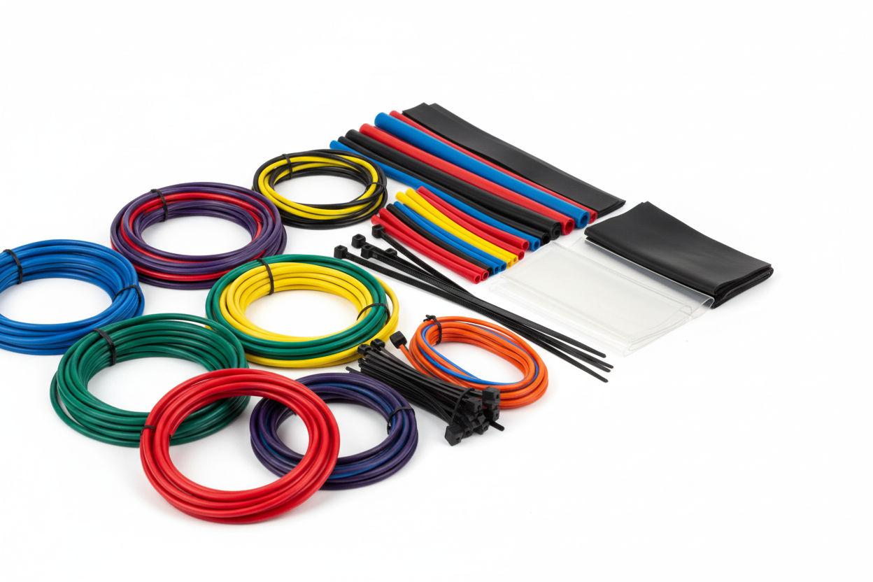 WIRES, CABLES, CABLE TIES, HEAT SHRINK SLEEVE, PVC SLEEVE