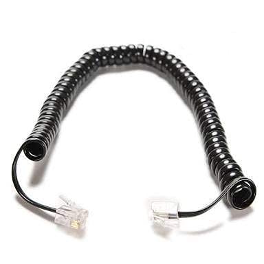 Linketel Telephone Handset Phone Extension Cord Curly Coil Line Cable Wire 2 Meter (Black)