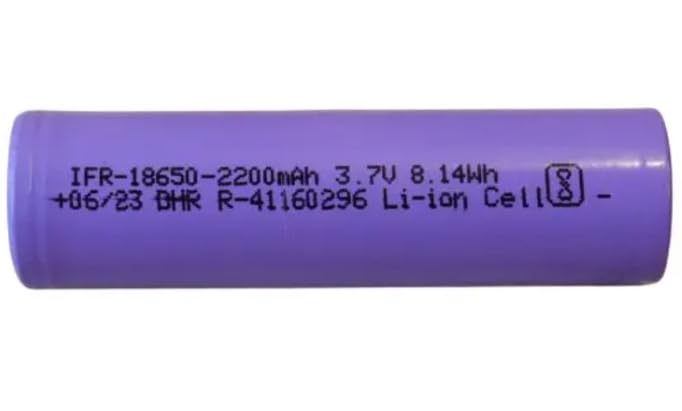 Vyomtics High Backup 18650 Battery Cell Rechargeable Lithium Ion 3.7 Volt 2200mAH Trimmer Battery Power Bank Cell, Rimmer Cell, Bluetooth Speaker Battery, Laptop Battries (Pack-of-2)