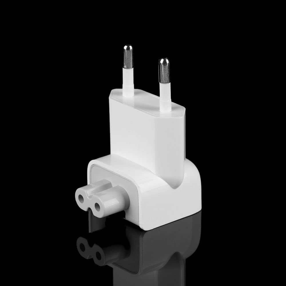 [ 3 Pieces ] 2-Pin EU Round Plug Duckhead Power Adapter, Adaptor for Apple MacBook Mac iBook, iPhone, iPod AC Power Adapter - Replacement for Your Charger - Perfect for Traveling