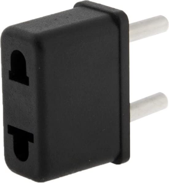 [ 2 Pieces ] Plug Converter Adaptor (EU Male - US Female) Plug Adapter for USA Flat to Europe Round Pin