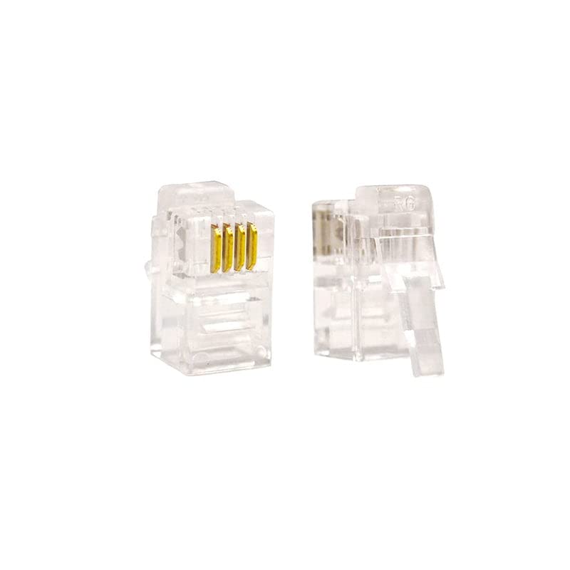 fdealz [ 50 Pieces ] 8P8C RJ45 Metal Shielded Male Plug Crimp Connectors, Cat6 RJ45 Ends, 8P8C Cat5, Cat6, Cat5e LAN Connector, Ethernet Cable Crimping Connector for Network Plug for Solid Wire and Standard Cable