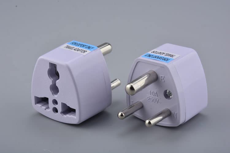 [ 2 Pieces ] Plug Converter Adaptor (EU Male - US Female) Plug Adapter for USA Flat to Europe Round Pin