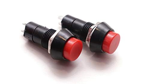 Push Button 2-Pin Self-Locking SPST RED On-Off Switch PACK OF 2
