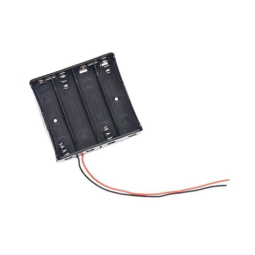 18650 Battery Holder 3.7V 4 SLOTS Battery Holder Box WIth WIre Leads For Lithium Battery PACK OF 2