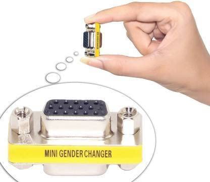 3-Piece VGA Gender Changer Combo - HD15 SVGA Adapters (Female to Female, Female to Male, Male to Male) - Mini Coupler Set
