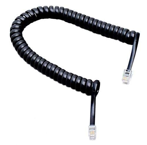 Linketel Telephone Handset Phone Extension Cord Curly Coil Line Cable Wire 2 Meter (Black)