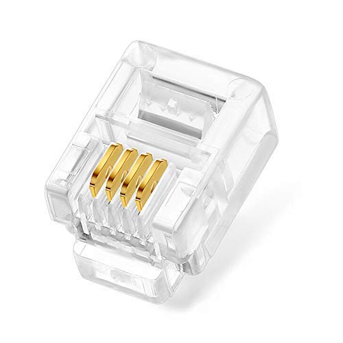 fdealz [ 50 Pieces ] 8P8C RJ45 Metal Shielded Male Plug Crimp Connectors, Cat6 RJ45 Ends, 8P8C Cat5, Cat6, Cat5e LAN Connector, Ethernet Cable Crimping Connector for Network Plug for Solid Wire and Standard Cable