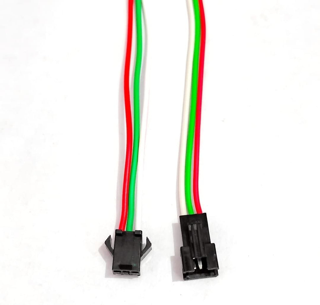 UNIVERSAL HUB� (Pair of 5) 3 Pin Plug Male and Female Connector Adapter with Electrical Cable Wire for LED Light