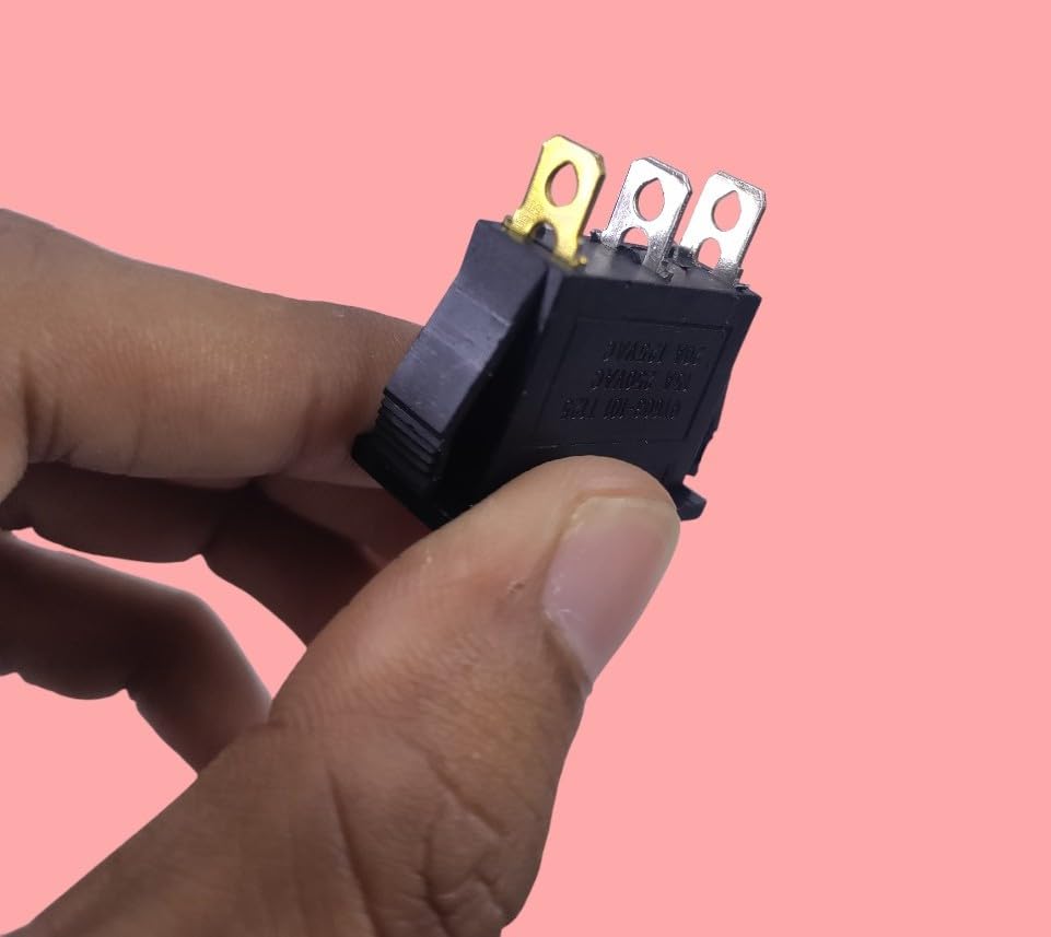 [ Pack of 2 - Pieces ] 15 Ampere 250V/20A 125V 3 Pin Industrial Grade 2 Position Mini Boat Toggle Snap AC Rocker Switch KCD3 Red Light Illuminated LED ON/OFF