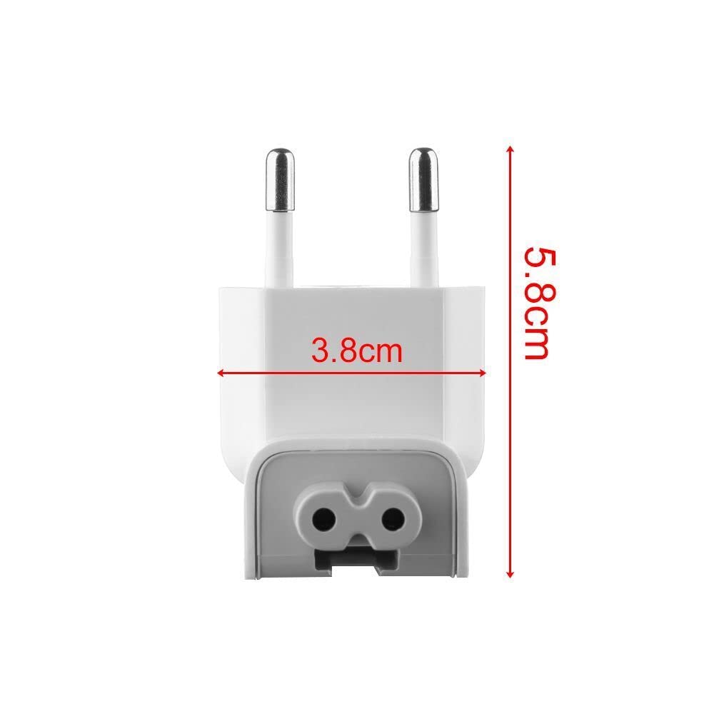 [ 3 Pieces ] 2-Pin EU Round Plug Duckhead Power Adapter, Adaptor for Apple MacBook Mac iBook, iPhone, iPod AC Power Adapter - Replacement for Your Charger - Perfect for Traveling