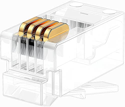 fdealz [ 50 Pieces ] 8P8C RJ45 Metal Shielded Male Plug Crimp Connectors, Cat6 RJ45 Ends, 8P8C Cat5, Cat6, Cat5e LAN Connector, Ethernet Cable Crimping Connector for Network Plug for Solid Wire and Standard Cable
