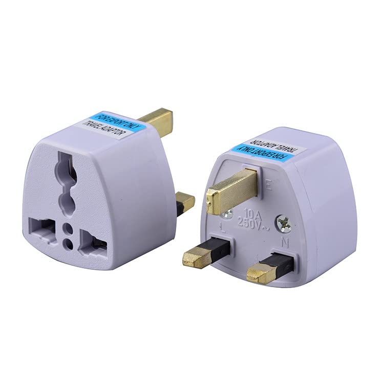 [ 2 Pieces ] Plug Converter Adaptor (EU Male - US Female) Plug Adapter for USA Flat to Europe Round Pin
