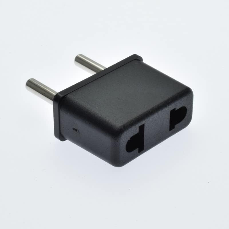[ 10 Pieces ] US Female Flat Pin to EU Plug India 2 Pin Male AC Wall Universal Travel Power Socket Plug Adaptor, AC 250V (Black) 2 Pin Flat US to EU Male Connector