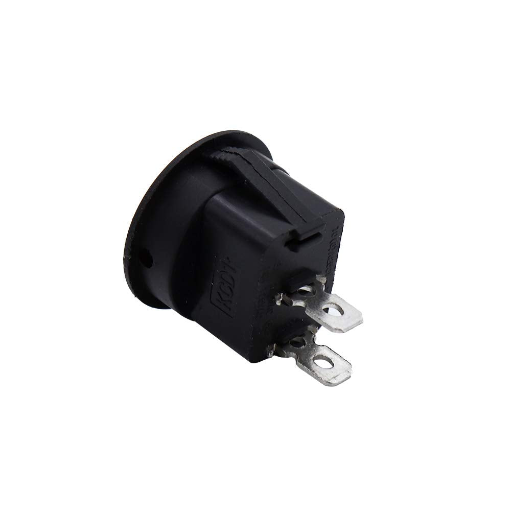 PACK OF 5 Black SPST 2-Pin ON/Off Round Boat Rocker Switch AC 6A 250V 10A 125V