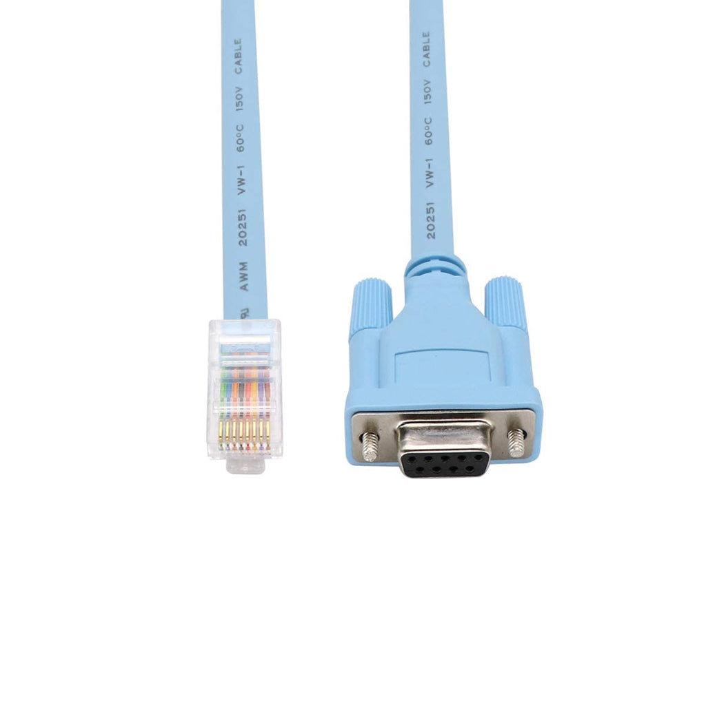 [ 2 Pieces ] Cisco Console Cable RJ45 to DB9, Female Serial RS232 Port to RJ45 Male Cat5 Ethernet LAN Rollover Console Cable Switch Cable Cisco 1.5 Meter (DB9-RJ45)