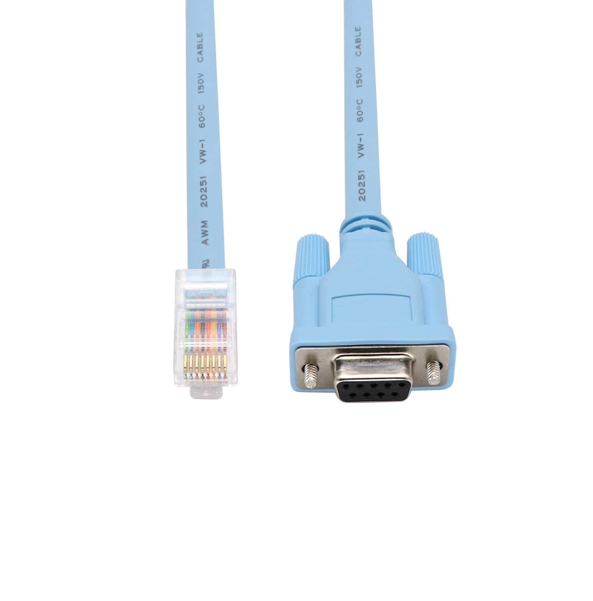 [ 2 Pieces ] Cisco Console Cable RJ45 to DB9, Female Serial RS232 Port to RJ45 Male Cat5 Ethernet LAN Rollover Console Cable Switch Cable Cisco 1.5 Meter (DB9-RJ45)