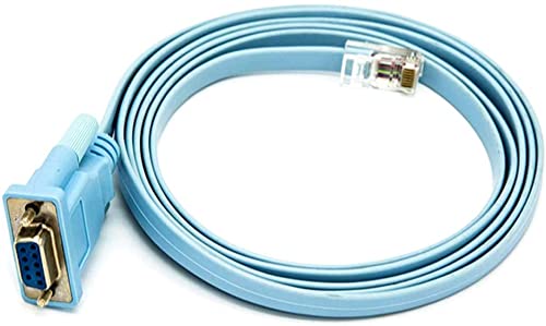 [ 2 Pieces ] Cisco Console Cable RJ45 to DB9, Female Serial RS232 Port to RJ45 Male Cat5 Ethernet LAN Rollover Console Cable Switch Cable Cisco 1.5 Meter (DB9-RJ45)