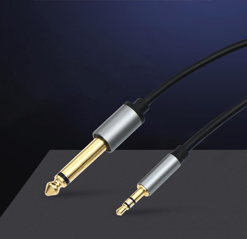 [ 1 Piece ] 1.8 Meters (6mm OD) Professional 3.5mm Stereo to 6.35mm Mono Male Cable ; 3.5mm to 1/4 Adapter ; 1/8 Inch to 1/4 Inch Mono Cable