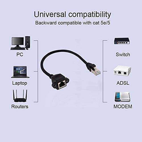 ( 100 CM RJ45 M/F [ 1 Piece ] RJ45 Male to Female Extension Cable with Screw Panel Mount Extension Cable For Cat5 Cat5e Cat6 Cat6e Cat7 Network Ethernet Cable