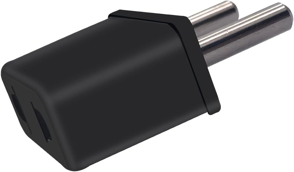 [ 10 Pieces ] US Female Flat Pin to EU Plug India 2 Pin Male AC Wall Universal Travel Power Socket Plug Adaptor, AC 250V (Black) 2 Pin Flat US to EU Male Connector
