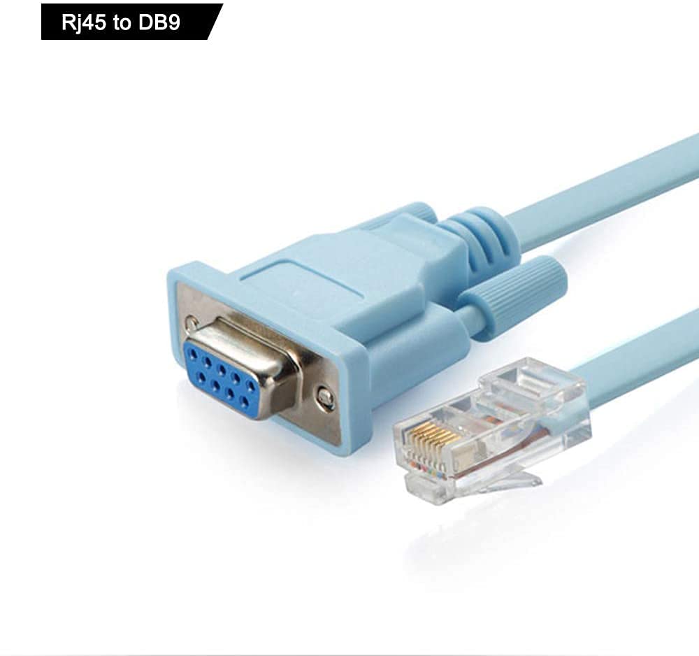 [ 2 Pieces ] Cisco Console Cable RJ45 to DB9, Female Serial RS232 Port to RJ45 Male Cat5 Ethernet LAN Rollover Console Cable Switch Cable Cisco 1.5 Meter (DB9-RJ45)