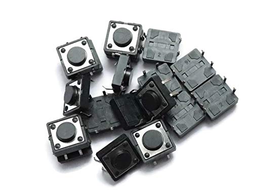 Electronic Spices NO switch 11x11x4.3MM 4PIN Tactile Tact Push Button Micro Switch Direct Plug-in Self-Reset DIP Top Copper pack of 10