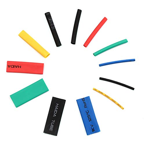 Rpi shop - 93 pieces Polyolefin Heat Shrink Tube, Insulated Wire Cable Sleeving Wrap, Multicolour - 8 Different Cut Size without Box (iPhone's lightning or charging cable repair sleeve)
