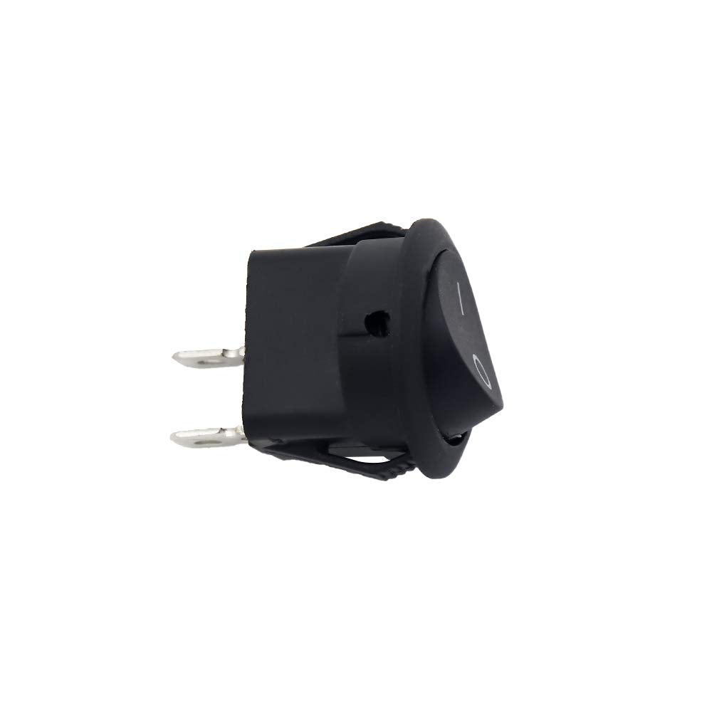 PACK OF 5 Black SPST 2-Pin ON/Off Round Boat Rocker Switch AC 6A 250V 10A 125V