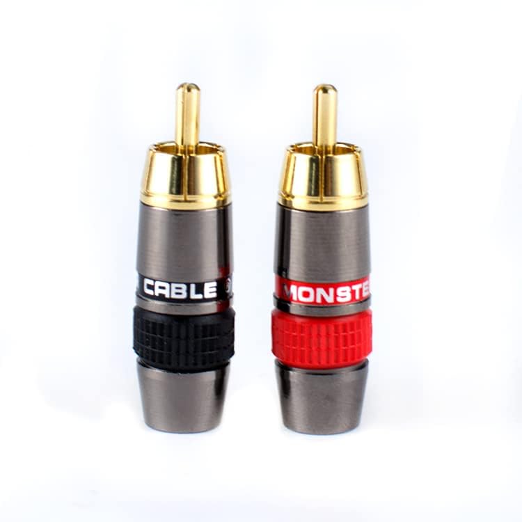 [ 10 Pieces ] DIY RCA Male Soldering Jack Plug Adapter, Gold Plated RCA Plug for Soldering Connector -for Audio Cable Video CCTV IP Camera Coaxial Cable (10 Pcs RCA Male Gold Plated Connector)