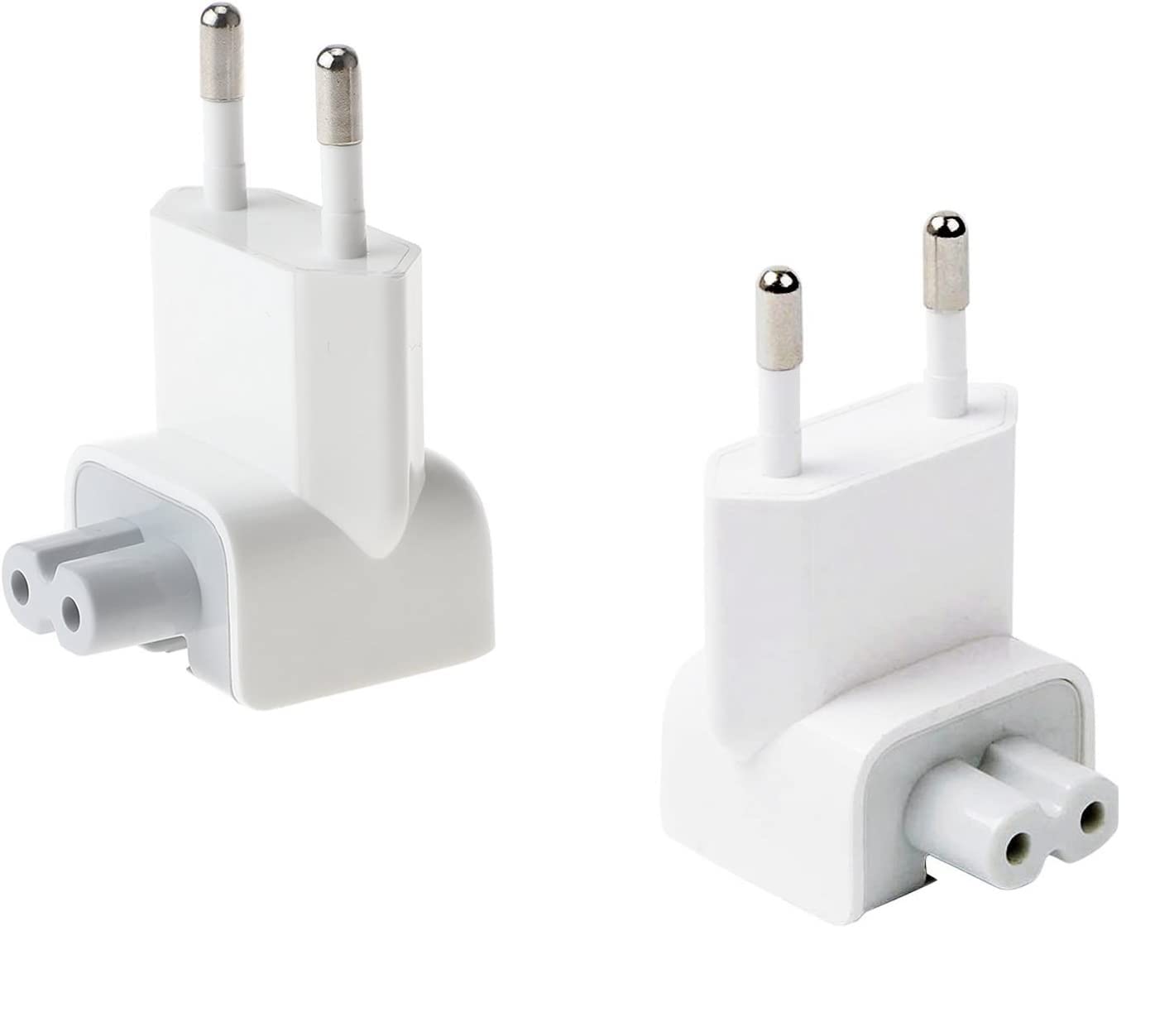 [ 3 Pieces ] 2-Pin EU Round Plug Duckhead Power Adapter, Adaptor for Apple MacBook Mac iBook, iPhone, iPod AC Power Adapter - Replacement for Your Charger - Perfect for Traveling