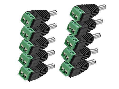 DC Connectors Screw Type (GREEN) for CCTV Camera,[ Pack of 10Pcs. Connectors]