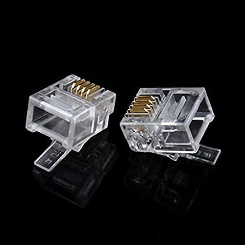 fdealz [ 50 Pieces ] 8P8C RJ45 Metal Shielded Male Plug Crimp Connectors, Cat6 RJ45 Ends, 8P8C Cat5, Cat6, Cat5e LAN Connector, Ethernet Cable Crimping Connector for Network Plug for Solid Wire and Standard Cable