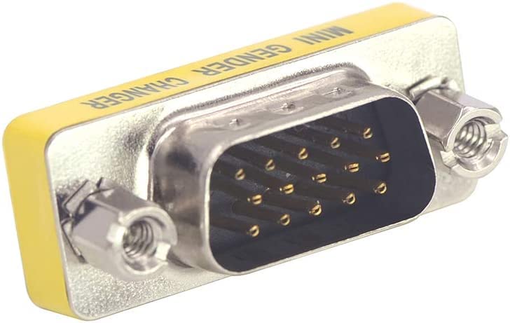 3-Piece VGA Gender Changer Combo - HD15 SVGA Adapters (Female to Female, Female to Male, Male to Male) - Mini Coupler Set