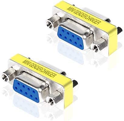 [ 2 Pieces DB9 9 Pin RS-232 Serial Connector DB9 Male to Male Cable Coupler Adapter (DB9 Male/Male)