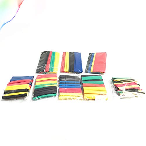 Rpi shop - 93 pieces Polyolefin Heat Shrink Tube, Insulated Wire Cable Sleeving Wrap, Multicolour - 8 Different Cut Size without Box (iPhone's lightning or charging cable repair sleeve)