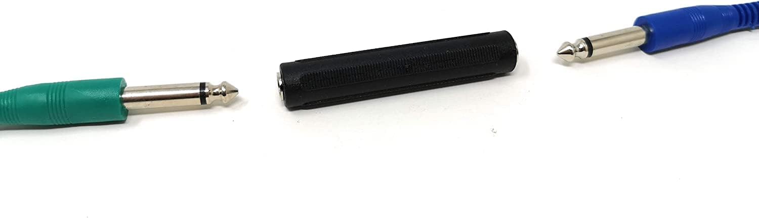[ 1 Piece 6.35mm (1/4in) Female to Female 6.35mm (1/4") TRS Stereo and Mono Jack Adapter Joiner, 6.35 MM to 6.35 MM Female Connector