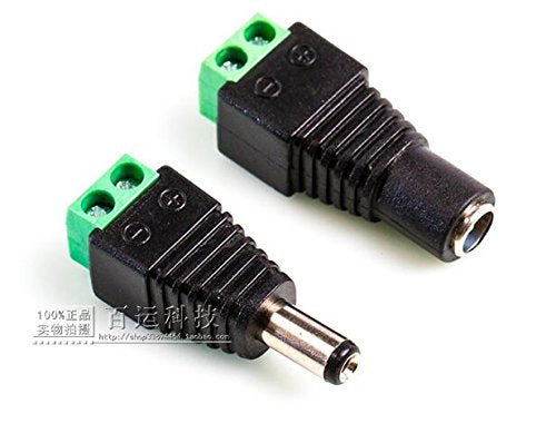 5Pair (5Pcs Female+5Pcs Male) Male Female 5.5 X 2.1Mm Dc Power 12V 24V Jack Adapter Connector Plug Cctv