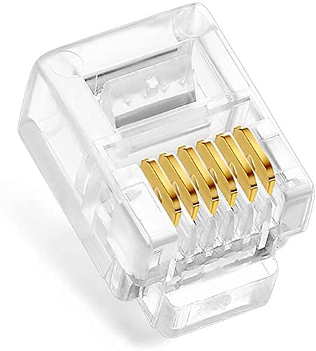 fdealz [ 50 Pieces ] 8P8C RJ45 Metal Shielded Male Plug Crimp Connectors, Cat6 RJ45 Ends, 8P8C Cat5, Cat6, Cat5e LAN Connector, Ethernet Cable Crimping Connector for Network Plug for Solid Wire and Standard Cable
