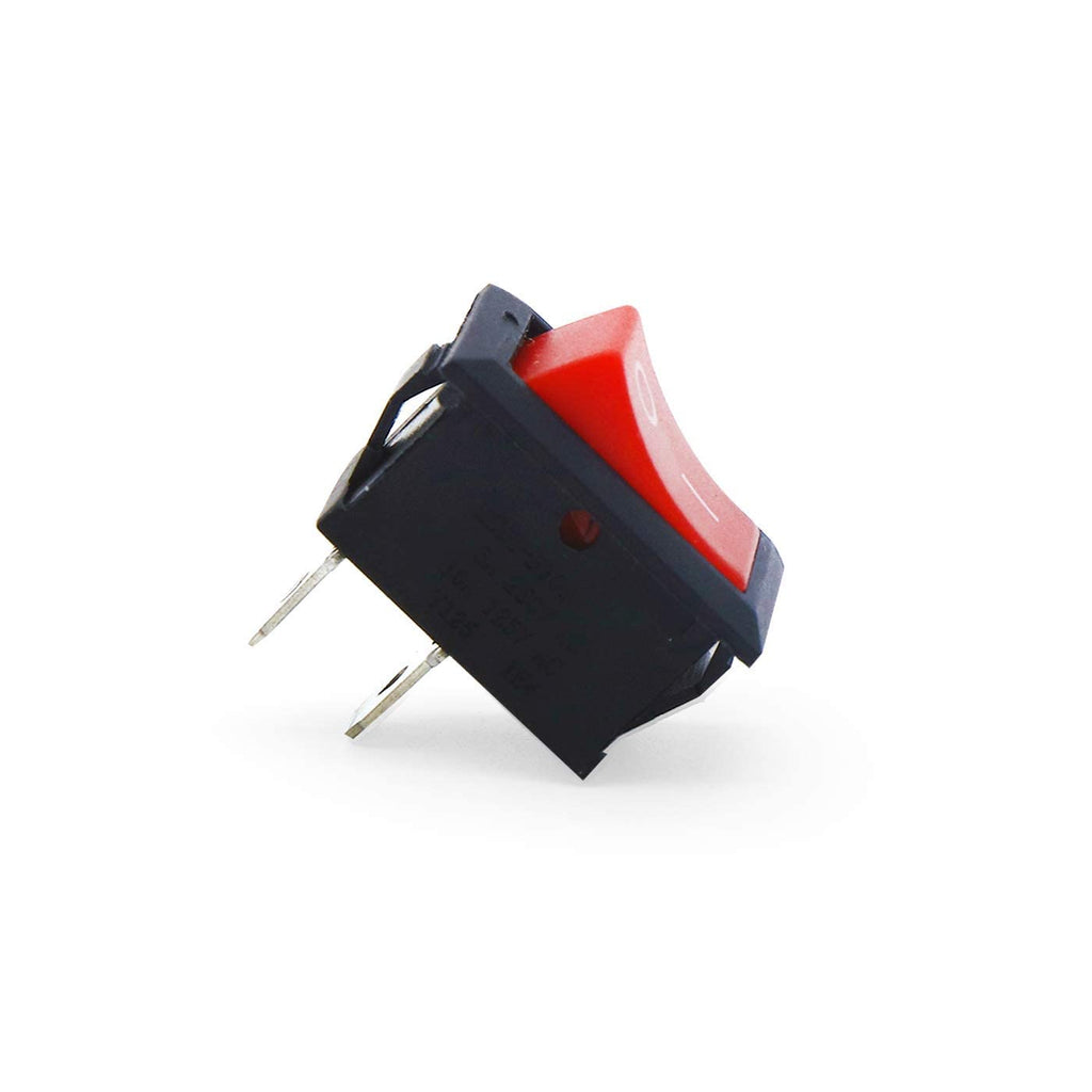 Small Mini Boat On/Off Rocker Switch Snap-in 2-Pin Red Plastic Button