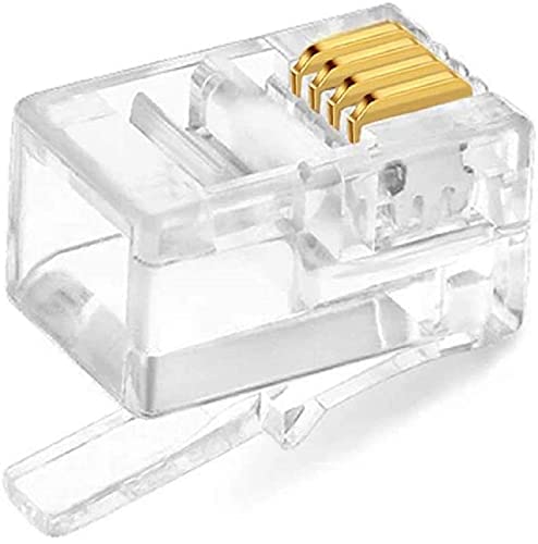 fdealz [ 50 Pieces ] 8P8C RJ45 Metal Shielded Male Plug Crimp Connectors, Cat6 RJ45 Ends, 8P8C Cat5, Cat6, Cat5e LAN Connector, Ethernet Cable Crimping Connector for Network Plug for Solid Wire and Standard Cable