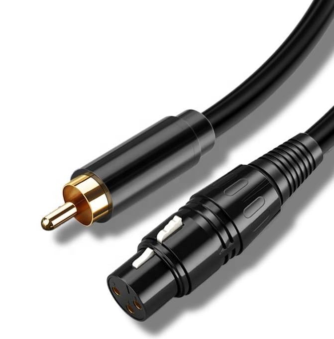 [ 1 Piece / 0.3 Meters ] 3.5mm Stereo Female to XLR Female (30 CM) Cable, Balanced 3.5mm Female to XLR Female Stereo Audio Adapter, 1/8" TRS to XLR Female Connector