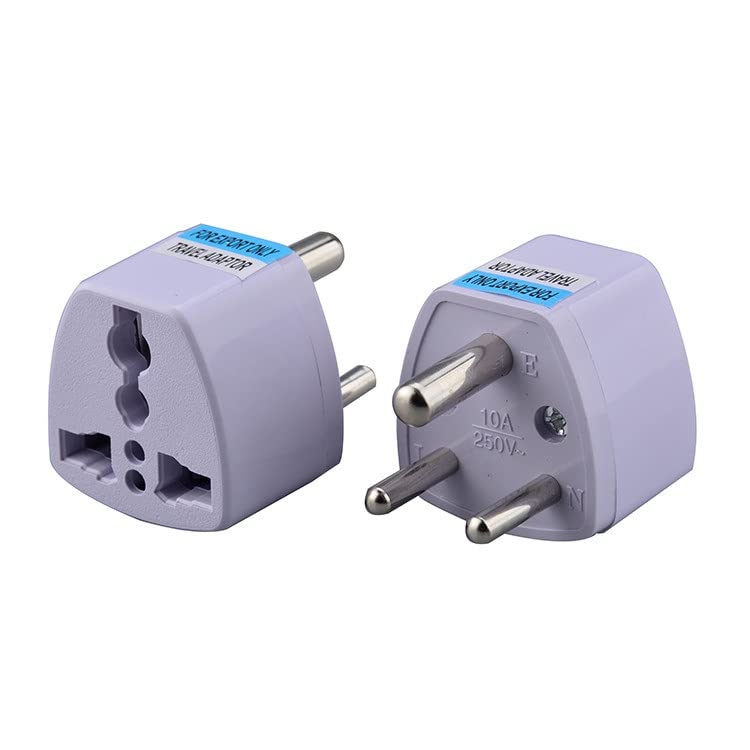 [ 2 Pieces ] Plug Converter Adaptor (EU Male - US Female) Plug Adapter for USA Flat to Europe Round Pin