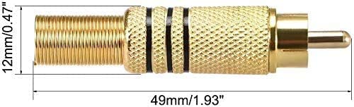 [ 10 Pieces ] DIY RCA Male Soldering Jack Plug Adapter, Gold Plated RCA Plug for Soldering Connector -for Audio Cable Video CCTV IP Camera Coaxial Cable (10 Pcs RCA Male Gold Plated Connector)