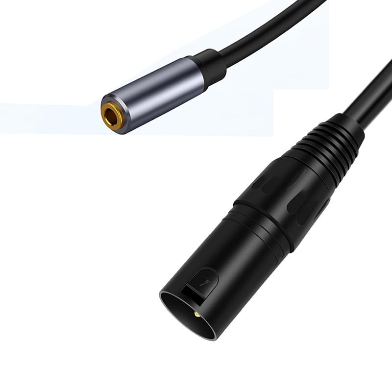 [ 1 Piece / 0.3 Meters ] 3.5mm Stereo Female to XLR Female (30 CM) Cable, Balanced 3.5mm Female to XLR Female Stereo Audio Adapter, 1/8" TRS to XLR Female Connector