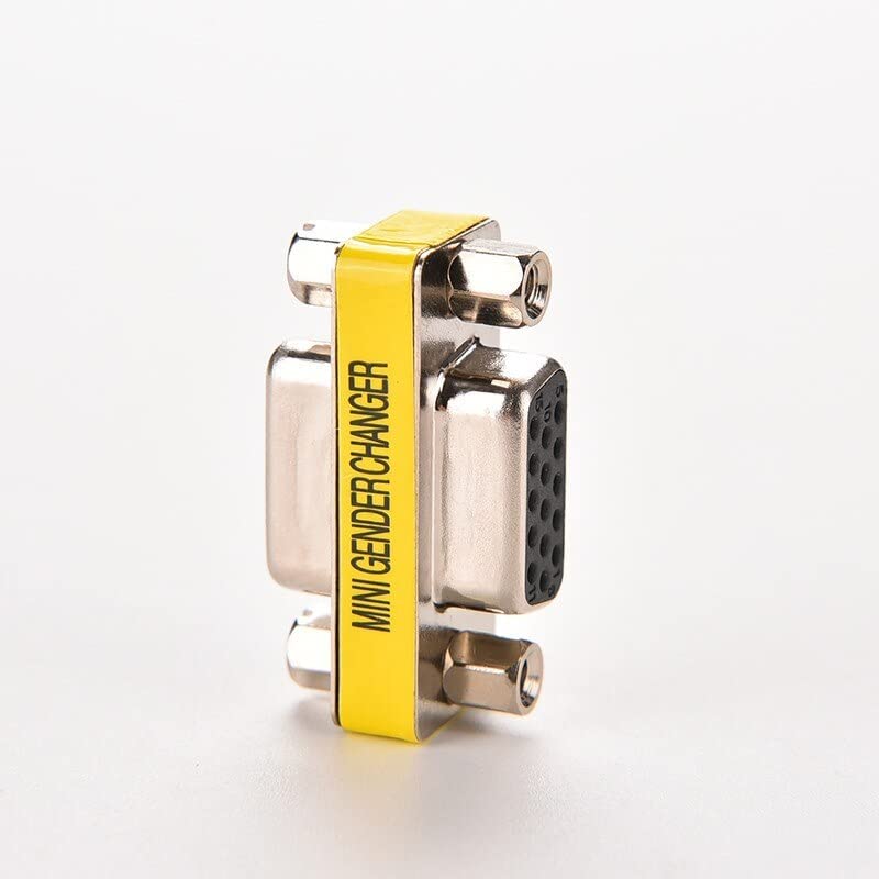3-Piece VGA Gender Changer Combo - HD15 SVGA Adapters (Female to Female, Female to Male, Male to Male) - Mini Coupler Set