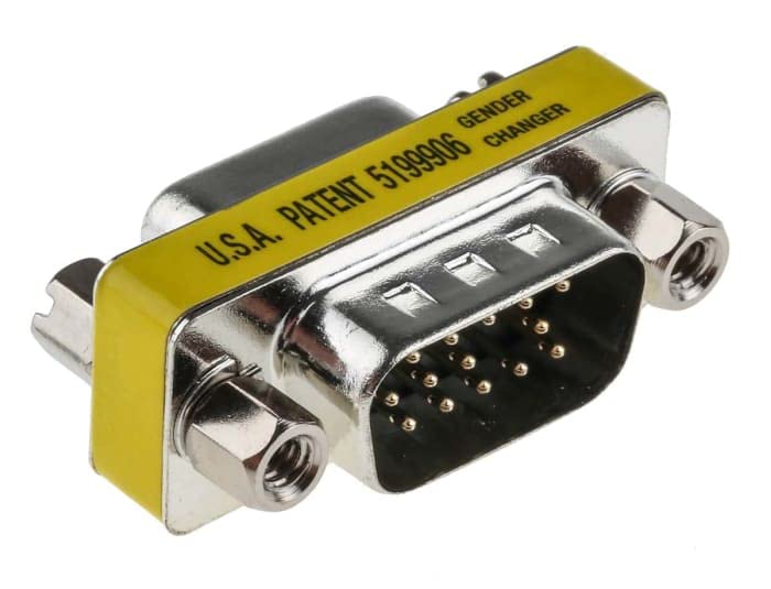 3-Piece VGA Gender Changer Combo - HD15 SVGA Adapters (Female to Female, Female to Male, Male to Male) - Mini Coupler Set