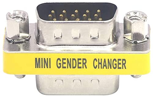 3-Piece VGA Gender Changer Combo - HD15 SVGA Adapters (Female to Female, Female to Male, Male to Male) - Mini Coupler Set
