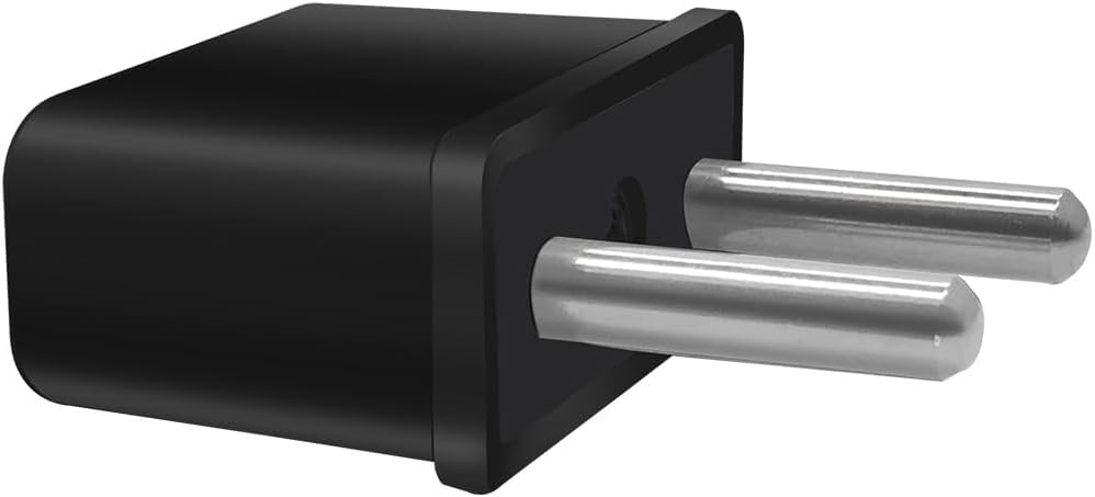 [ 10 Pieces ] US Female Flat Pin to EU Plug India 2 Pin Male AC Wall Universal Travel Power Socket Plug Adaptor, AC 250V (Black) 2 Pin Flat US to EU Male Connector