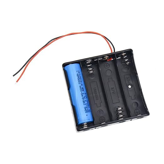 18650 Battery Holder 3.7V 4 SLOTS Battery Holder Box WIth WIre Leads For Lithium Battery PACK OF 2